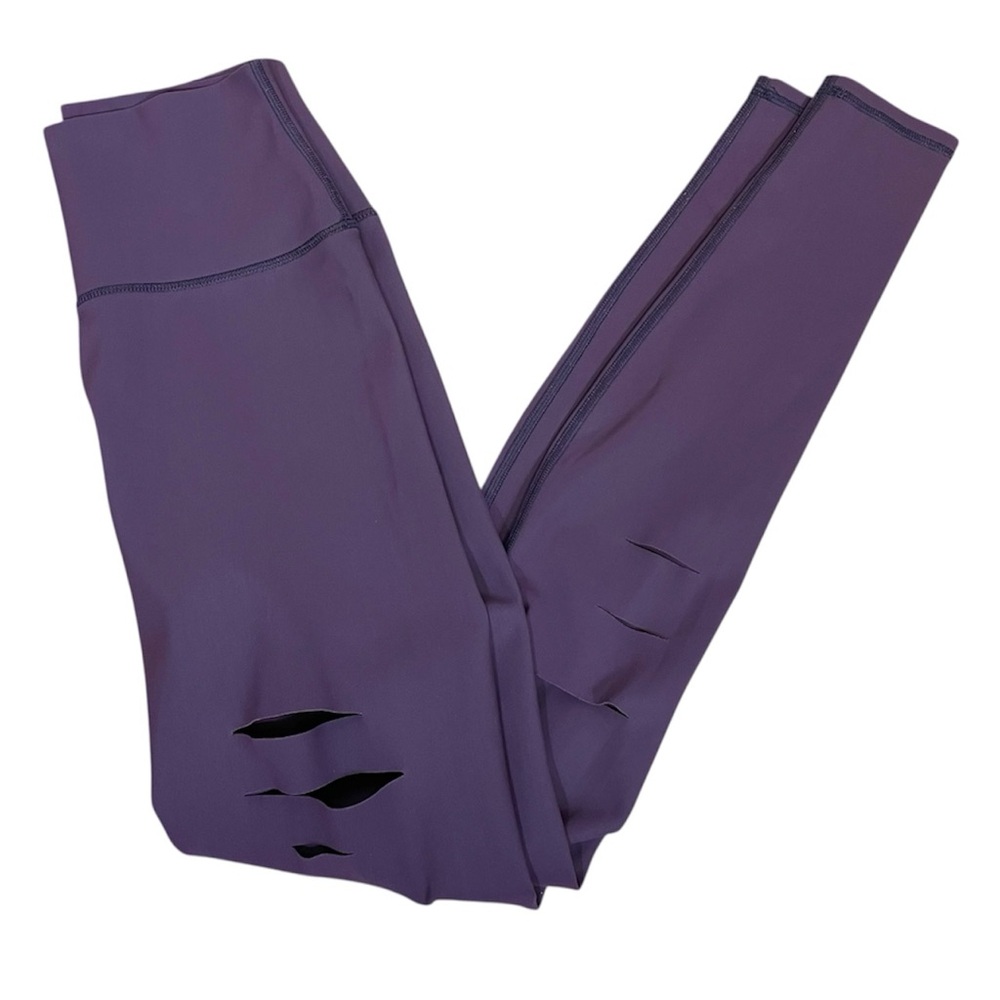 ALO Purple High-Waist Ripped Warrior Leggings Size Small